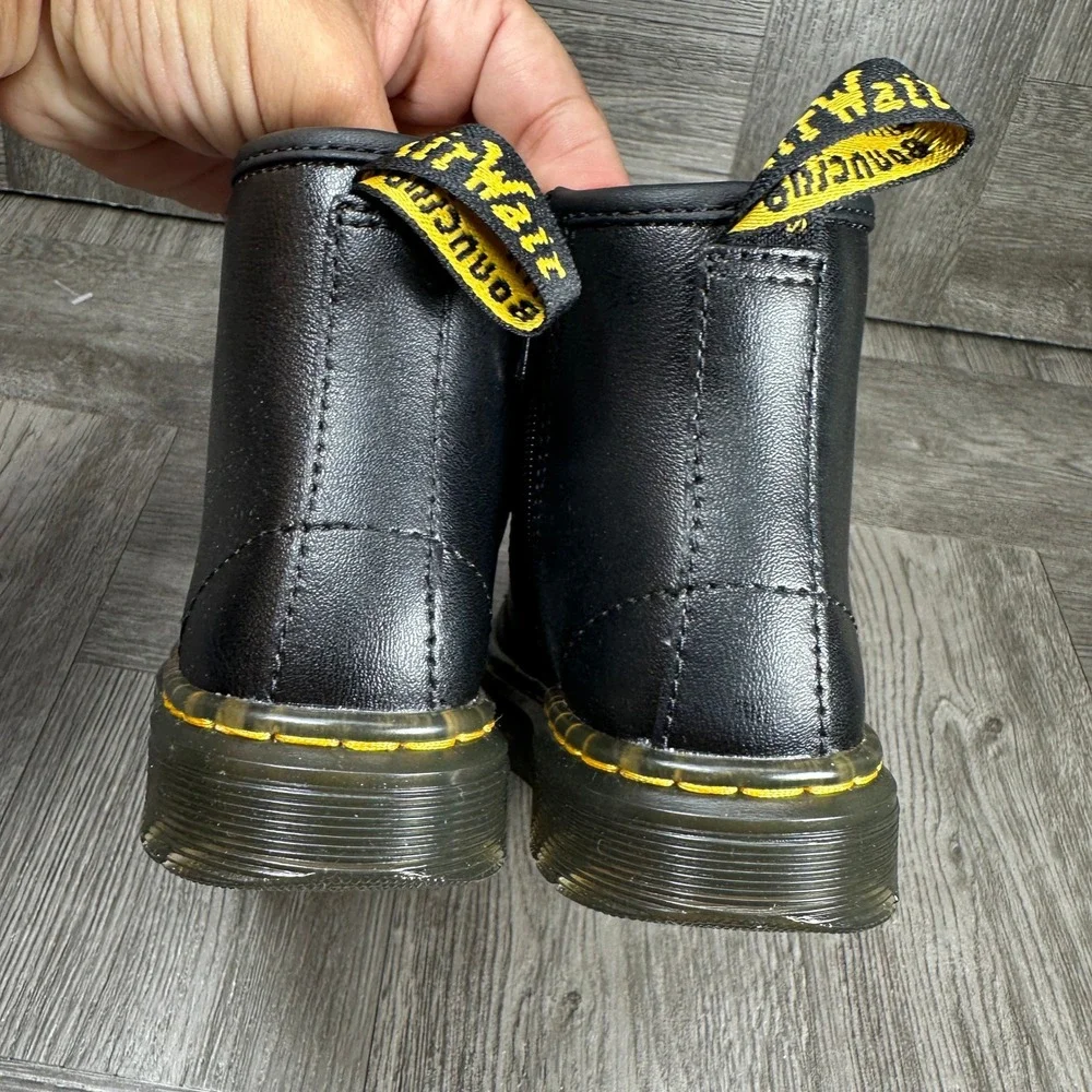 Dr. Martens 1460 Boots Kids 7 Toddler Black Leather Combat Side Zip NEW